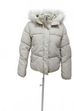 Dámska zimná bunda Bershka, farba béžová, veľkosť M