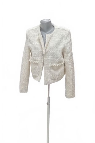 Dámské sako Sinsay, barva bílá, velikost XL