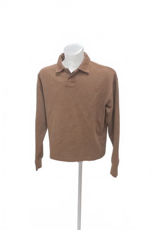 Pánská mikina Zara bez potisku, barva hnědá, velikost S