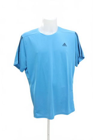 Pánské tričko Adidas bez potisku, barva modrá, velikost XL