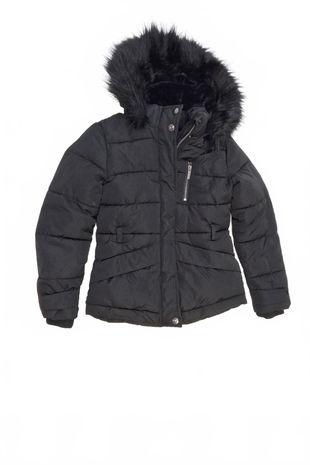 Dievčenská zimná bunda C&A, farba čierna, veľkosť 140