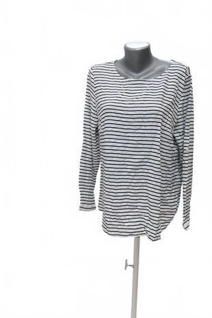 Dámské tričko Tom Tailor bez potisku, barva pruhovaná, velikost 46