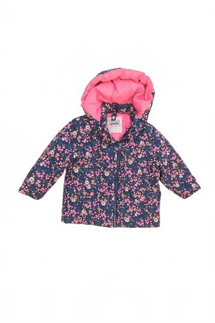 Dievčenská zimná bunda F&F, farba kvetovaná, veľkosť 3-4 r
