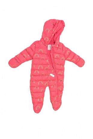 Dievčenská zimná kombinéza F&F, farba ružová, veľkosť 4-6 m