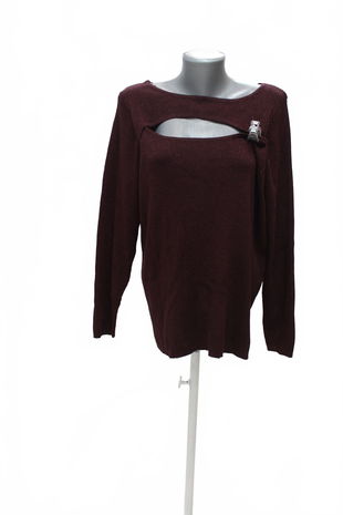 Dámské tričko F&F bez potisku, barva bordó, velikost 50