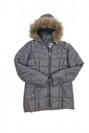 Dievčenská zimná bunda C&A, farba sivá, veľkosť 152