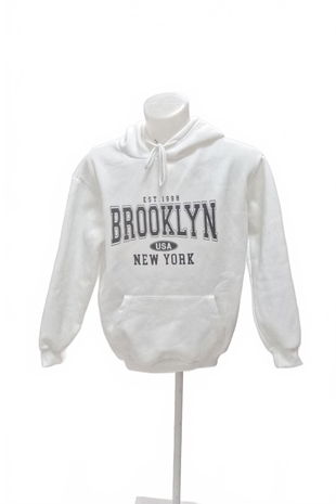 Pánská mikina Genesis s potiskem, barva bílá, velikost M