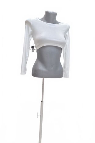 Dámske tričko Shein bez potlače, farba biela, veľkosť 2XS