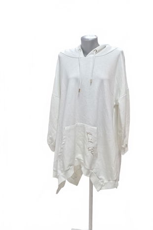 Dámská mikina Genesis bez potisku, barva bílá, velikost 2XL