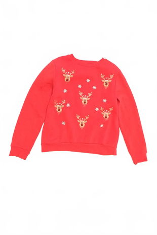 Dievčenská mikina C&A bez potlače, farba červená, veľkosť 146