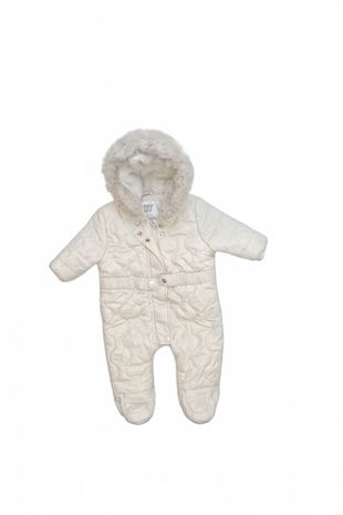 Dievčenská zimná kombinéza F&F, farba biela, veľkosť 2-3 m