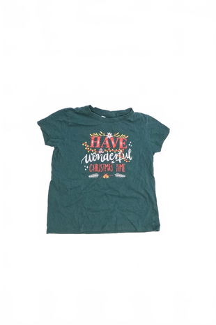 Dievčenské tričko Sinsay s potlačou, farba khaki, veľkosť 158