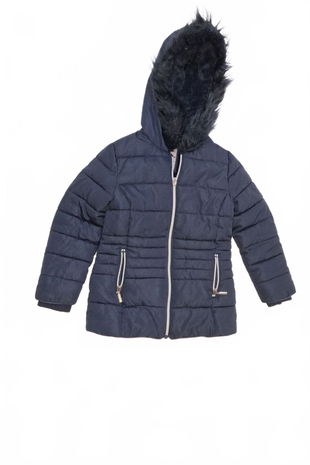 Dievčenská zimná bunda F&F, farba modrá, veľkosť 7-8 r