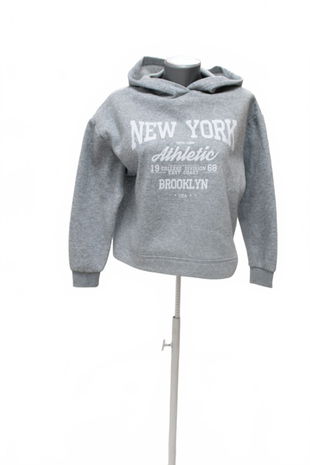 Dámska mikina Sinsay s potlačou, farba sivá, veľkosť 2XS