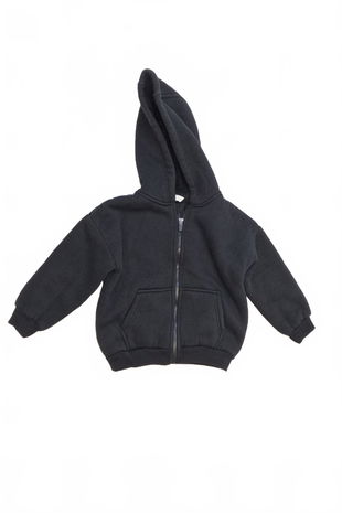 Chlapčenská mikina F&F bez potlače, farba čierna, veľkosť 4-5 r