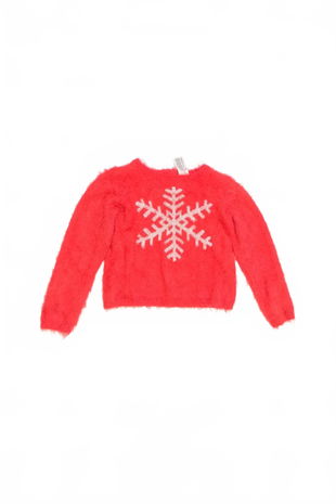 Dievčenský sveter C&A, farba červená, veľkosť 116