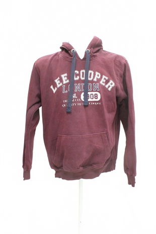 Pánska mikina Lee Cooper s potlačou, farba bordó, veľkosť L