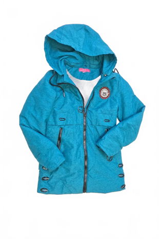 Dievčenská zimná bunda Genesis, farba tyrkysová, veľkosť 152