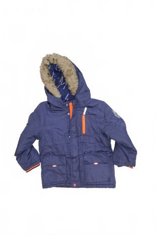 Dievčenská zimná bunda F&F, farba modrá, veľkosť 5-6 r