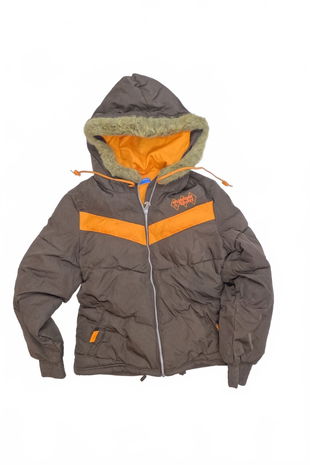 Dievčenská zimná bunda Adidas, farba viacfarebná, veľkosť 158