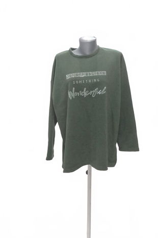 Dámská mikina Genesis s potiskem, barva zelená, velikost 4XL