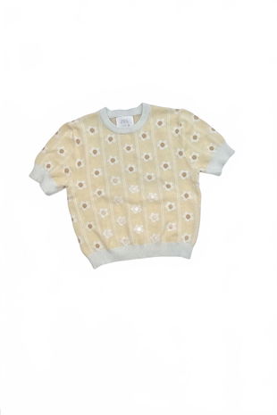 Dievčenské tričko Zara bez potlače, farba kvetovaná, veľkosť 152