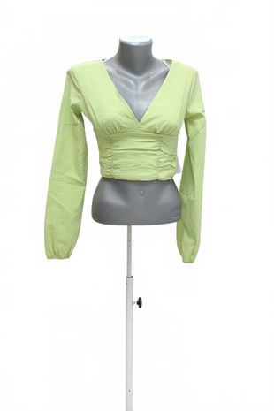 Dámska blúzka Bershka, farba zelená, veľkosť XS