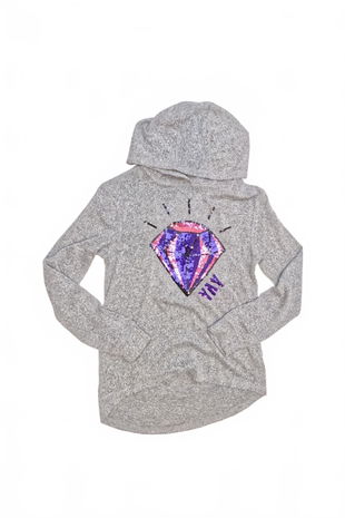 Dievčenský sveter Y.f.k, farba sivá, veľkosť 146