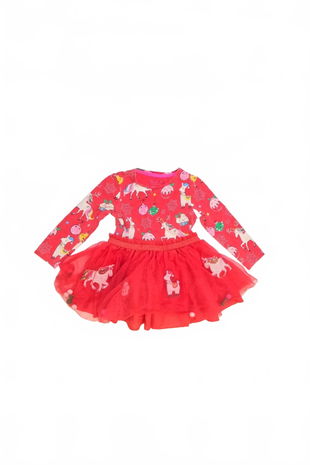 Dievčenské šaty F&F, farba červená, veľkosť 18-24 m