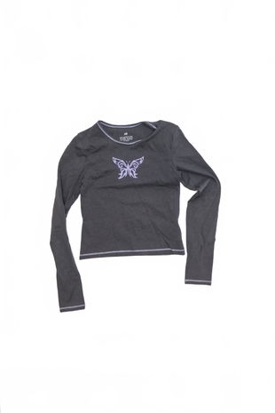 Dievčenské tričko H&M s potlačou, farba sivá, veľkosť 146