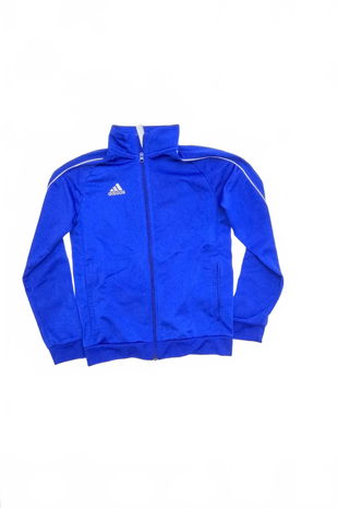 Chlapčenská mikina Adidas bez potlače, farba modrá, veľkosť 152