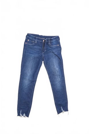 Dievčenské nohavice H&M, farba denim, veľkosť 140