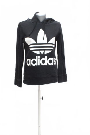 Dámska mikina Adidas s potlačou, farba čierna, veľkosť 32