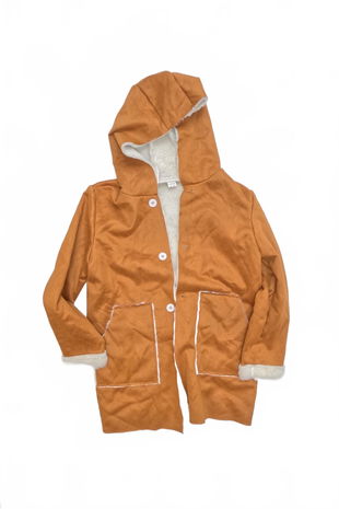 Dievčenský kabát Shein, farba hnedá, veľkosť 140