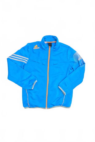 Chlapčenská mikina Adidas bez potlače, farba modrá, veľkosť 152