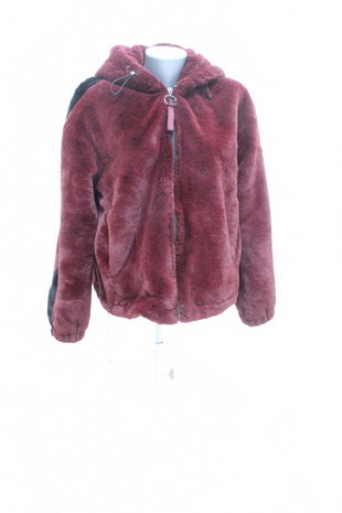 Dámska bunda Bershka, farba bordó, veľkosť M