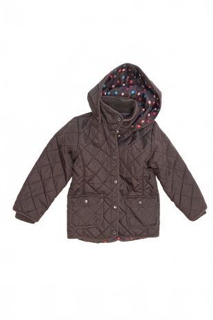 Dievčenská zimná bunda Lindex, farba hnedá, veľkosť 116