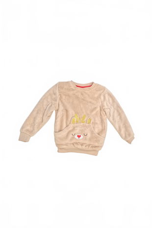 Dievčenská mikina Genesis bez potlače, farba béžová, veľkosť 104