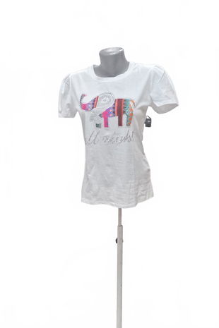 Dámské tričko Genesis s potiskem, barva bílá, velikost XL