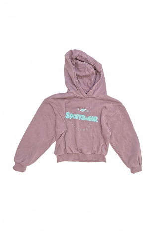 Dievčenská mikina 4F s potlačou, farba fialová, veľkosť 128