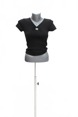 Dámske tričko Hollister bez potlače, farba čierna, veľkosť XS