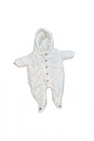 Dievčenská zimná kombinéza F&F, farba biela, veľkosť 1-2 m