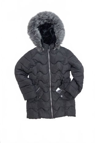 Dievčenská zimná bunda F&F, farba čierna, veľkosť 8-9 r