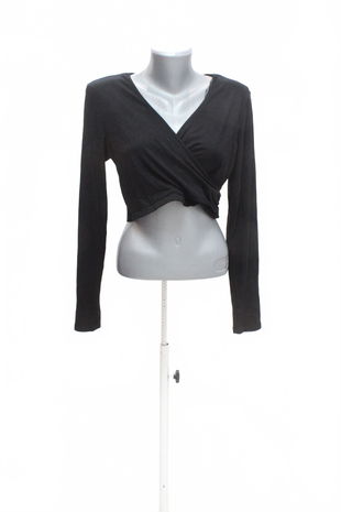 Dámske tričko H&M bez potlače, farba čierna, veľkosť M