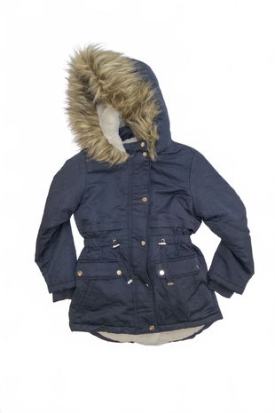 Dievčenská zimná bunda F&F, farba čierna, veľkosť 8-9 r