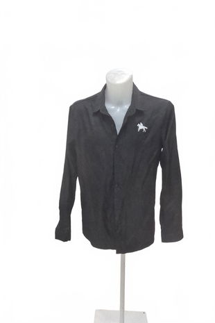 Pánska košeľa Shein, farba čierna, veľkosť L