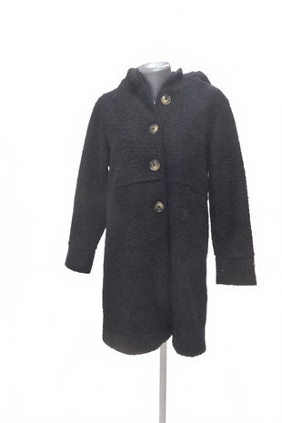 Dámsky kabát Made In Italy, farba čierna, veľkosť L