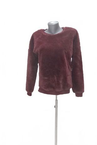 Dámska mikina Camaieu bez potlače, farba bordó, veľkosť M