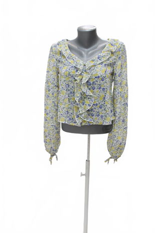 Dámske tričko Sinsay bez potlače, farba kvetovaná, veľkosť XS