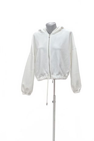 Dámska mikina Only bez potlače, farba biela, veľkosť L